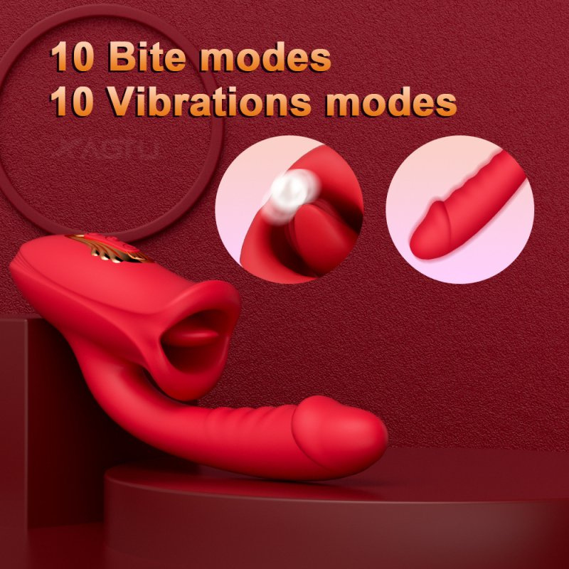Vibromasseur Double Action – 10 Vibrations & 10 Mouvements de Langue
